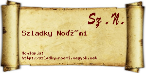 Szladky Noémi névjegykártya